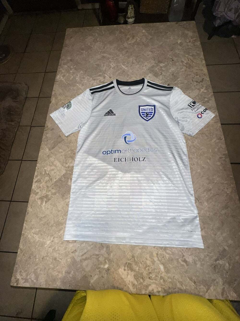 Adidas Savannah United Youth Soccer Jersey #5 White/Grey Climalite